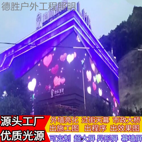 LED透明网格屏室内外户外防水柔性高亮度玻璃幕墙像素动画点光源