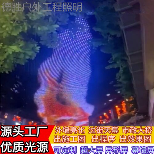LED透明网格屏室内外户外防水柔性高亮度玻璃幕墙像素动画点光源