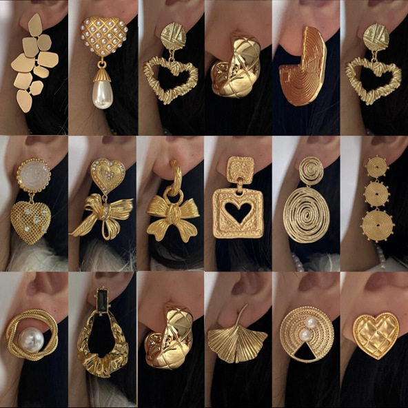 银针欧美爱心花朵几何耳钉时尚潮流耳环夸张轻奢高级感耳饰女,饰品/流行首饰/时尚饰品新,耳环,淘宝优惠券,粉丝福利购,淘宝优惠卷