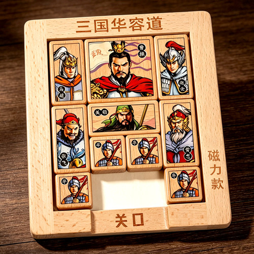 磁力版三国华容道滑动拼图益智玩具小学生比赛专用龙演义二年级轮