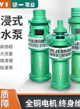 绿一QY油浸式三相潜水泵农用灌溉高扬程大流量抽水机抽水泵380V