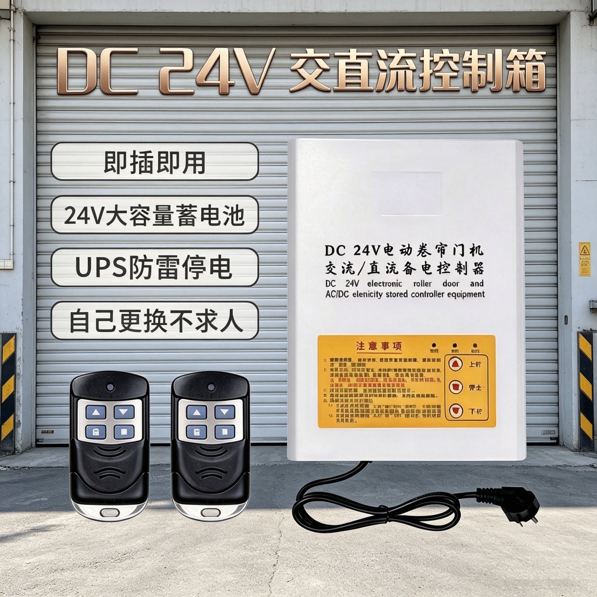 DC24V交直流卷帘门控制器UPS停电正常遥控器开关即插即用自己更换