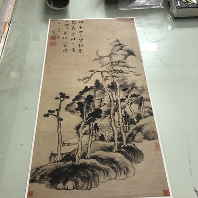 八大山人朱耷山水图原大微喷优惠