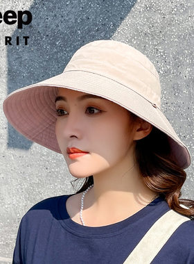 吉普官方正品双面可带女士遮阳帽情侣款渔夫帽透气防晒JEEPSPIRIT