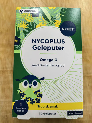 挪威Nycoplus奈科明橙子味果冻鱼油omega-3儿童DHA鳕鱼油可咀嚼