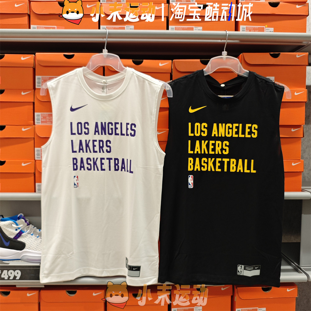 Nike/耐克 正品男子洛杉矶湖人队篮球训练无袖运动T恤背心 HF7458