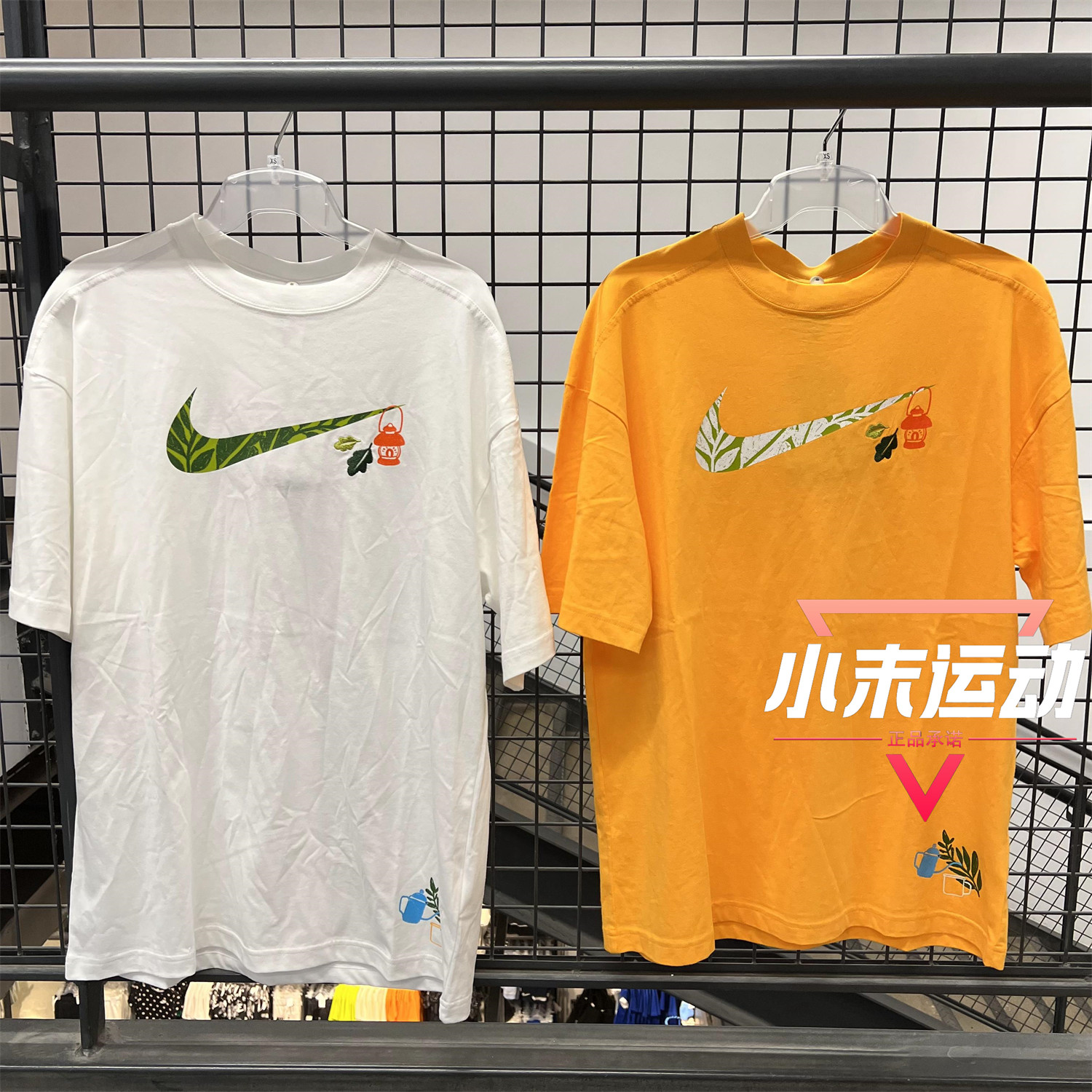 NIKE耐克 正品女短袖女OVERSIZE风清新叶子纯棉宽松半袖T恤FN3711