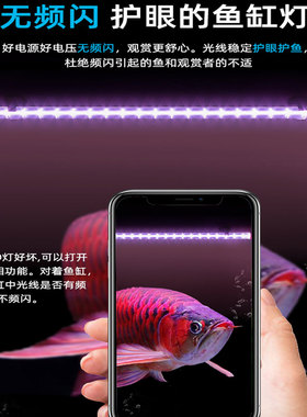 一拖二双排LED灯珠七彩增艳三基色防水灯管鱼缸照明三色增艳切换