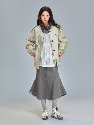 unnoneitem复古水洗棉短外套