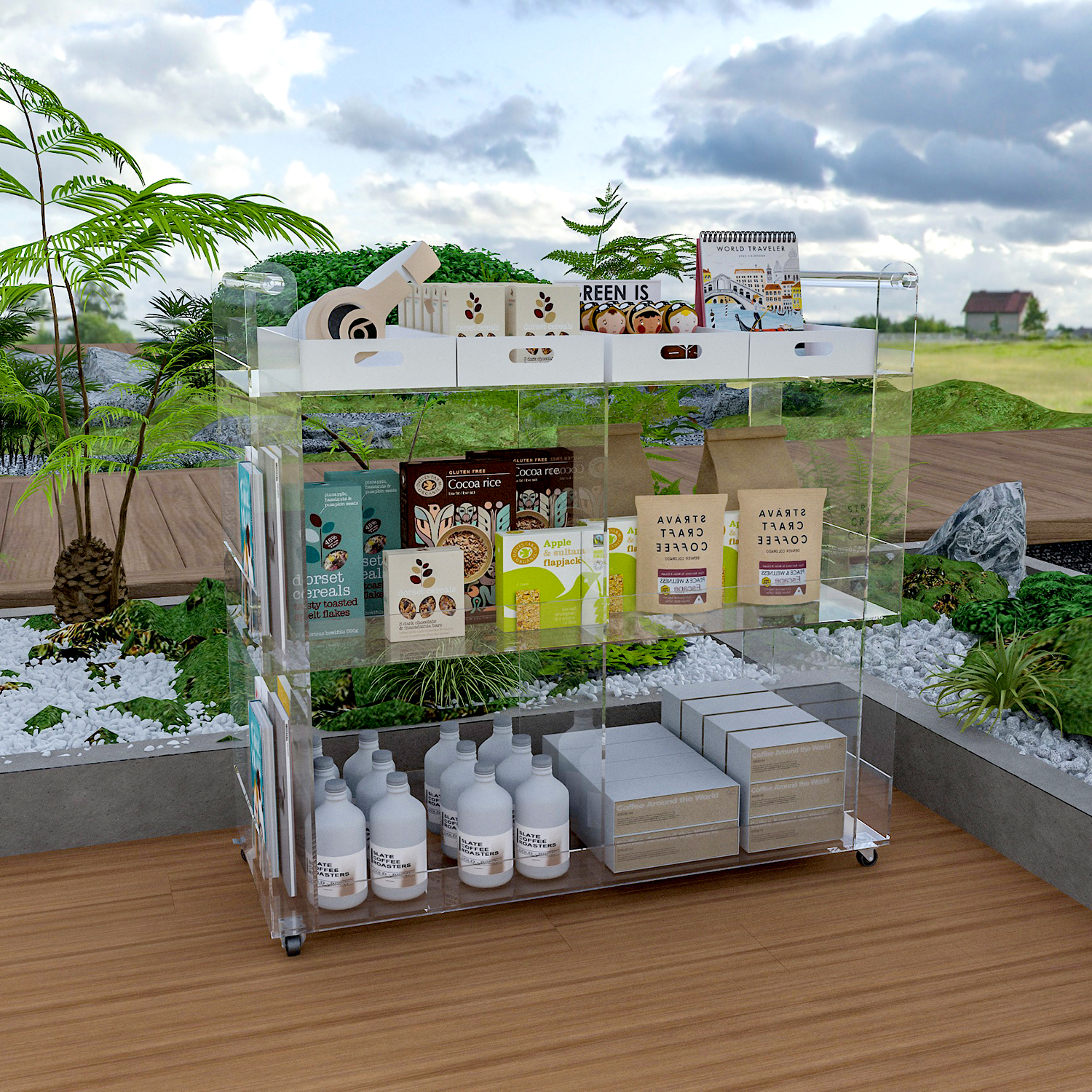 宠吧家具收纳推车高透简约