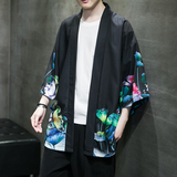 2025夏季新款风荷叶仙鹤和服开衫披风男款6006K039p40，男装卫衣，电商A008-1