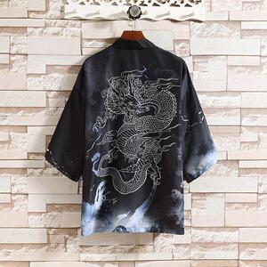 夏季新款风 青山仙鹤印花汉服风衣开衫披风男DSA008-1K87 P40图片