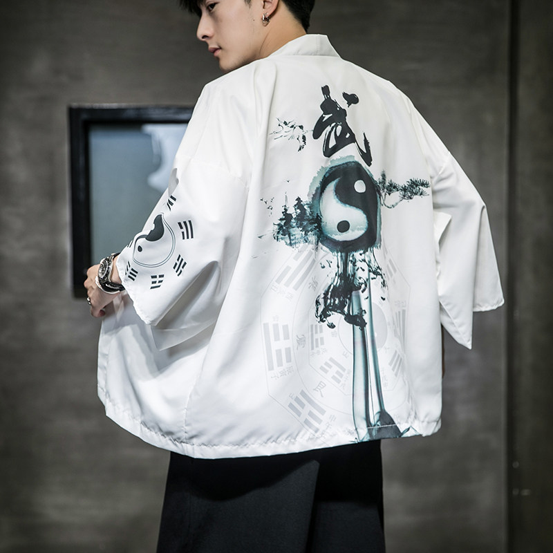 夏季新款风武道白龙天鹅汉服开衫披风男A008-1K56P40,男装民族服装,电商A008-1