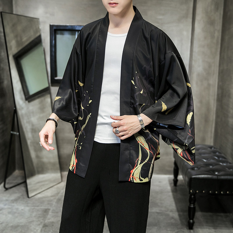 2025夏季新款风天鹅墨龙汉服开衫披风男DSA008-1K03P40,男装民族服装,电商A008-1