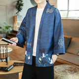2024夏季风道袍男短袖汉服开衫汉服防晒衣DSA008-1K10P40，男装民族服装，电商A008-1