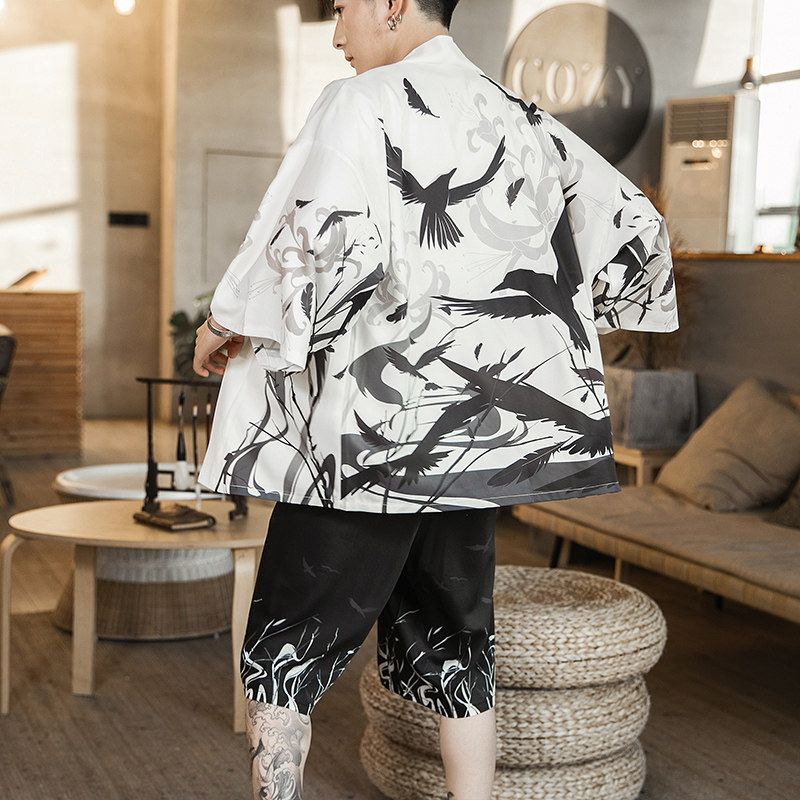 2025夏季风套装男士 云霄 和服大码两件套DSA008-1-K13 -P70图片