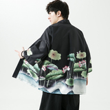 2025夏季新款风青叶仙鹤汉服开衫披风男DS-A008-1-K037p40，男装民族服装，电商A008-1