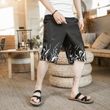 2025夏季印花新款风裤子五分裤男DSA008-1-K16-P30，男装牛仔裤，电商A008-1