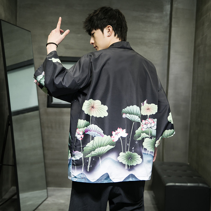 2023夏季新款风 青叶 仙鹤汉服开衫披风男DS-A008-1-K037p40图片