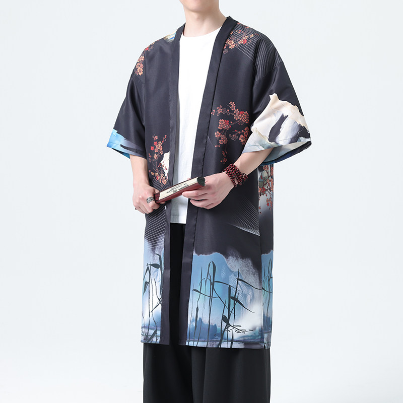 夏季新款风汉服开衫披风风衣男DSA008-1-K305p48,男装风衣,电商A008-1