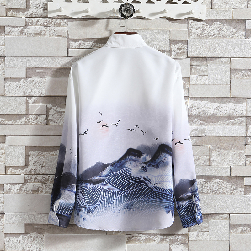 男士风秋季新款时尚印花浮世衬衫QT6006-S602-P45，男装衬衫，电商A008-1