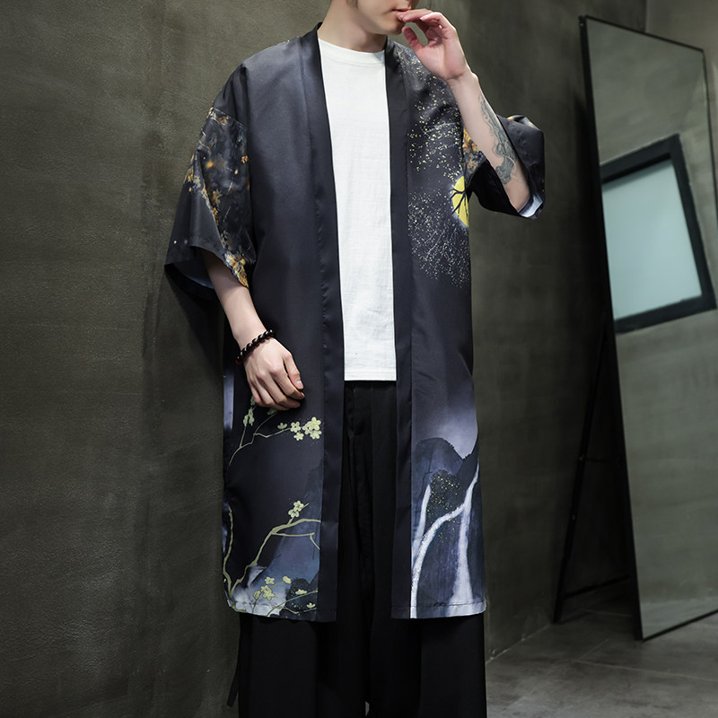 夏季新款风汉服开衫披风男DSA008-1-K301p48,男装风衣,电商A008-1