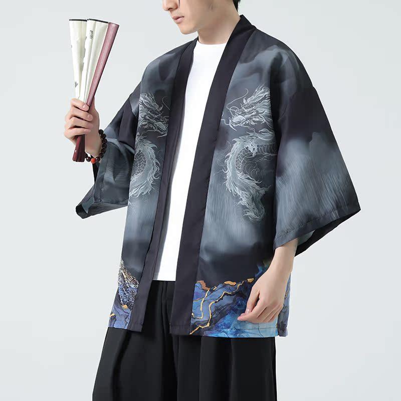 2025夏季新款风印花汉服风衣开衫披风男DSA008-1K86P40,男装风衣,电商A008-1