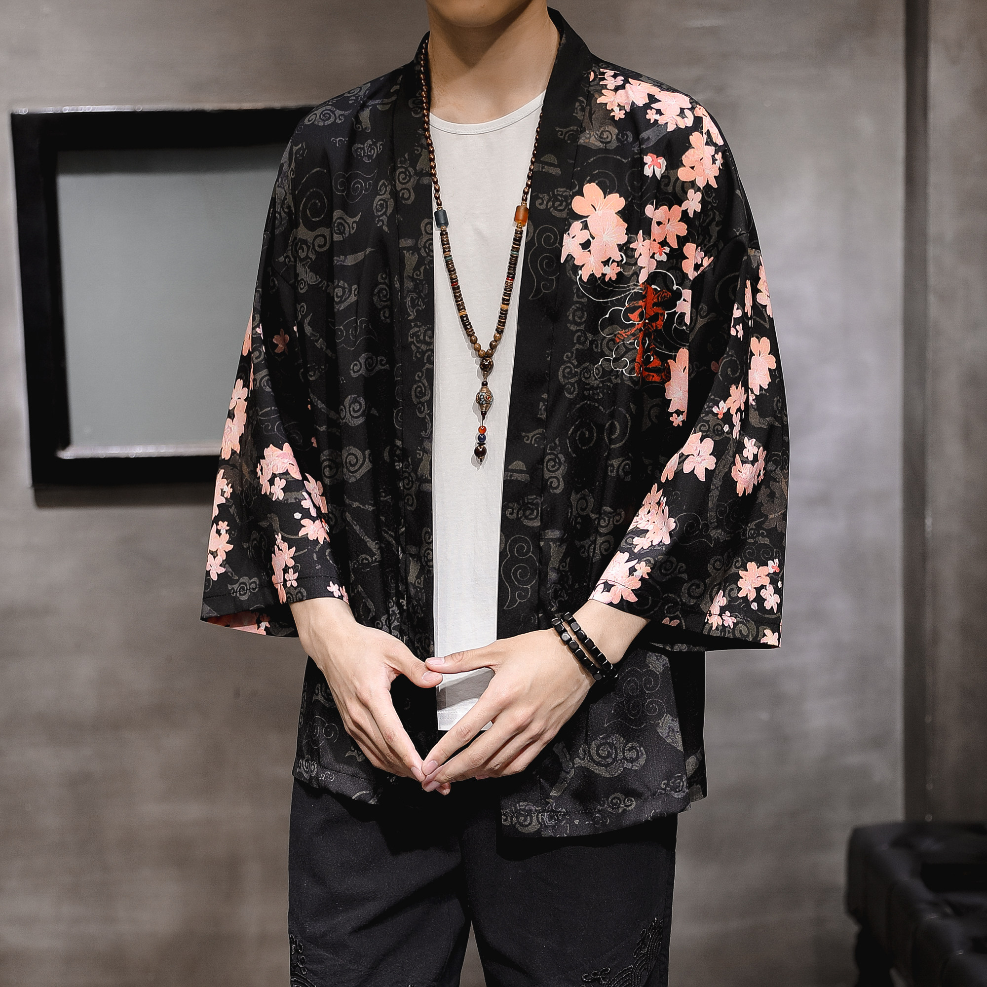 夏季新款风，龍图祥云和服开衫披风男款DSA008-1K88p40,男装卫衣,电商A008-1