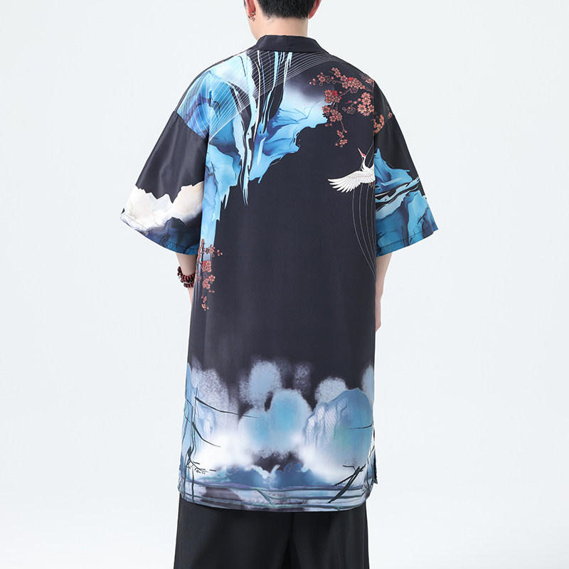 夏季新款风汉服开衫披风风衣男DSA008-1-K305p48,男装风衣,电商A008-1