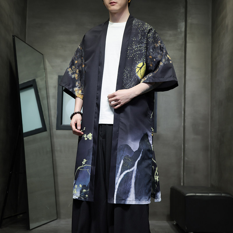 夏季新款风汉服开衫披风男DSA008-1-K301p48,男装风衣,电商A008-1