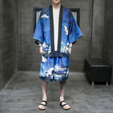 2023风道袍男短袖汉服开衫和服防晒衣套装DS-A008-1-TZK51P70，男装防晒衣，电商A008-1