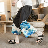 2025夏季印花新款风裤子七分裤男DSA008-1-K15-P35，男装牛仔裤，电商A008-1