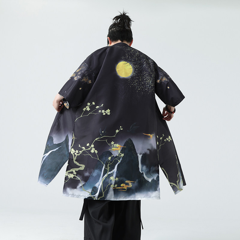 夏季新款风汉服开衫披风男DSA008-1-K301p48,男装风衣,电商A008-1