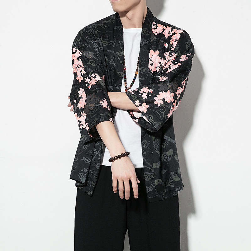 夏季新款风，龍图祥云和服开衫披风男款DSA008-1K88p40,男装卫衣,电商A008-1