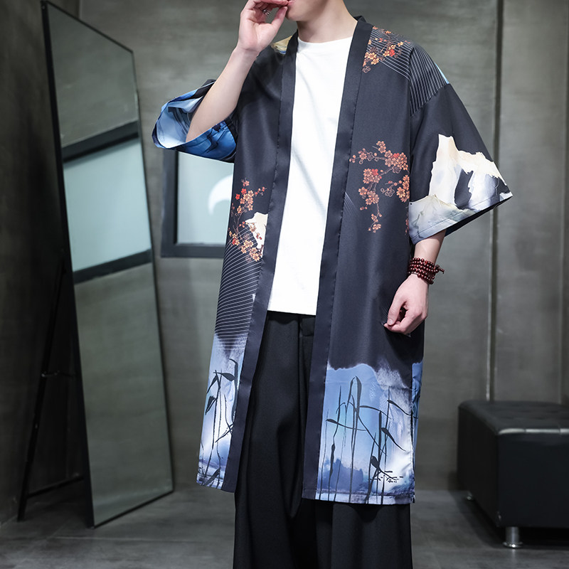 夏季新款风汉服开衫披风风衣男DSA008-1-K305p48,男装风衣,电商A008-1