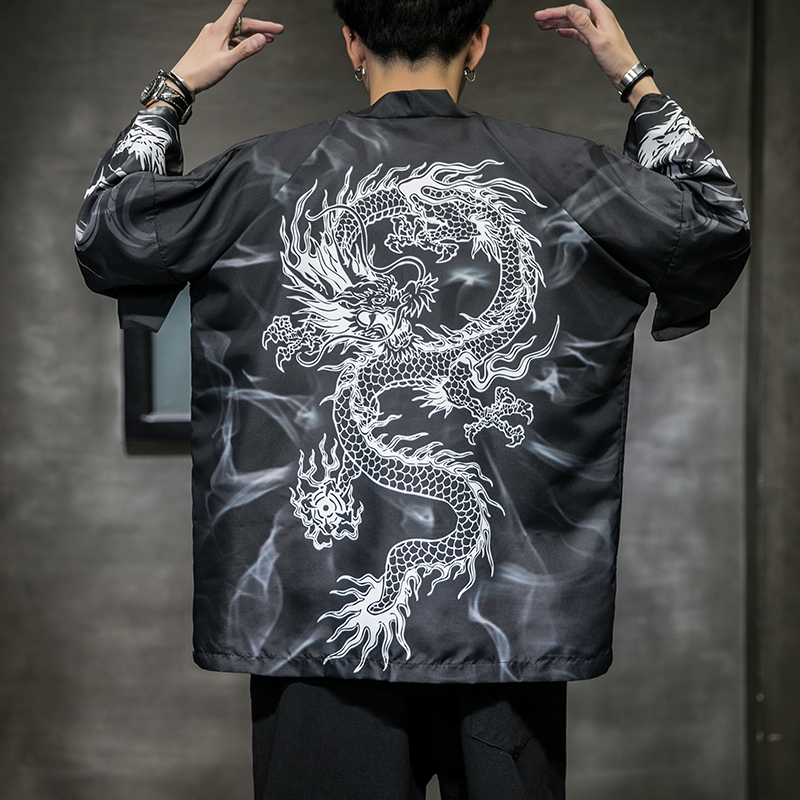 夏季新款风白龙武道青鸾和服开衫披风男A008-1K56P40，男装卫衣，电商A008-1