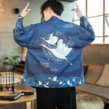 2024夏季风道袍男短袖汉服开衫汉服防晒衣DSA008-1K10P40，男装民族服装，电商A008-1