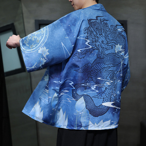 夏季时尚新款风印花汉服风衣开衫披风男DSA008-1K85P40,喜娘汉服怎么搭配图片