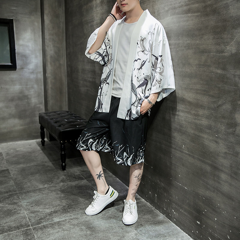 夏季新款风云霄红鲤海浪和服开衫披风男DSA008-1K01p40,男装卫衣,电商A008-1