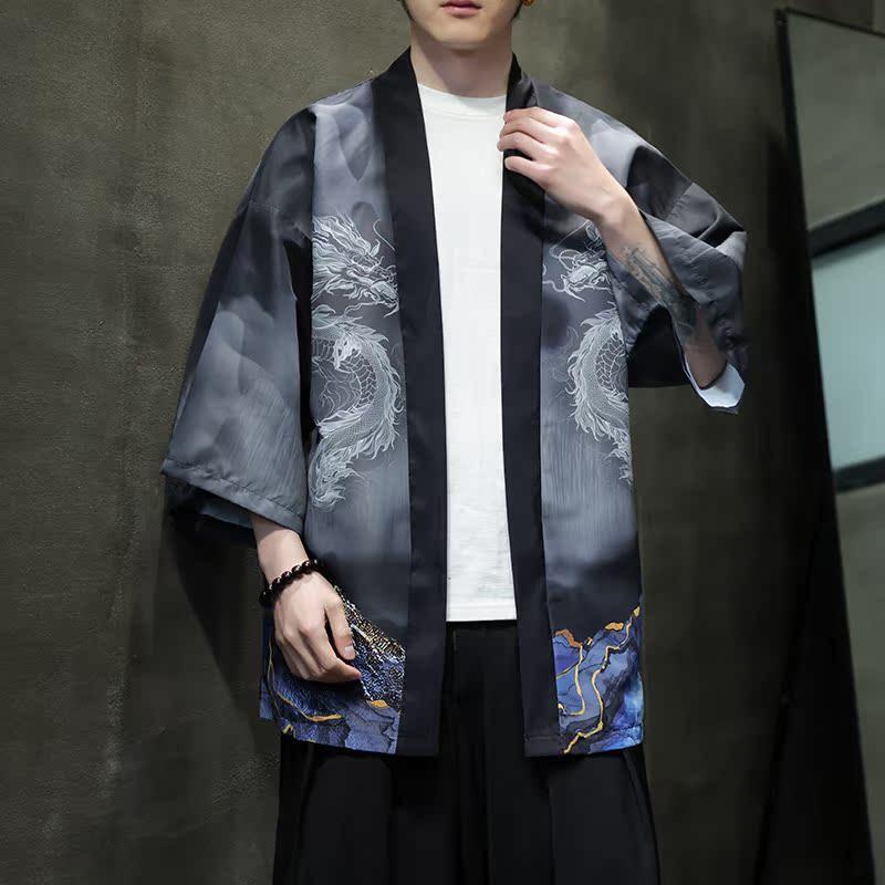 2025夏季新款风印花汉服风衣开衫披风男DSA008-1K86P40,男装风衣,电商A008-1
