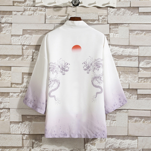 2025男士新款双龙仙鹤白防晒衣DS A008-1K032-P40，男装防晒衣，电商A008-1