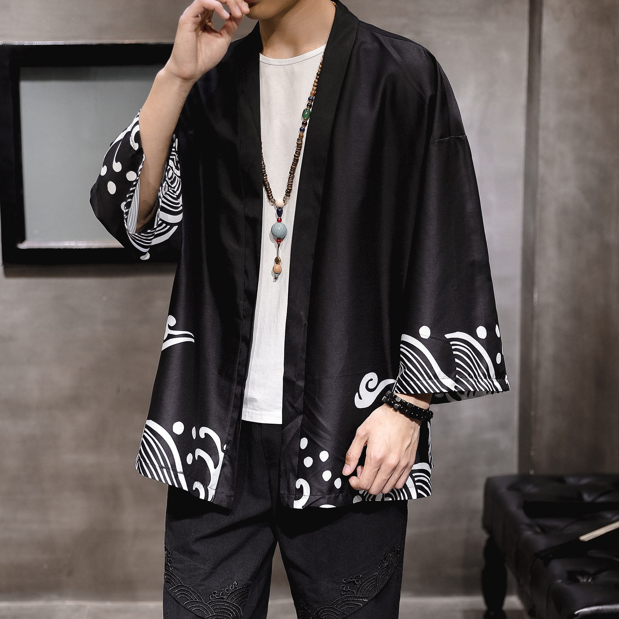 夏季新款风，龍图祥云和服开衫披风男款DSA008-1K88p40,男装卫衣,电商A008-1