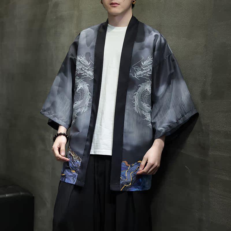 2025夏季新款风印花汉服风衣开衫披风男DSA008-1K86P40,男装风衣,电商A008-1