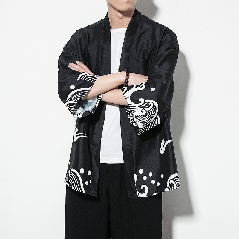 夏季新款风，龍图祥云和服开衫披风男款DSA008-1K88p40,男装卫衣,电商A008-1