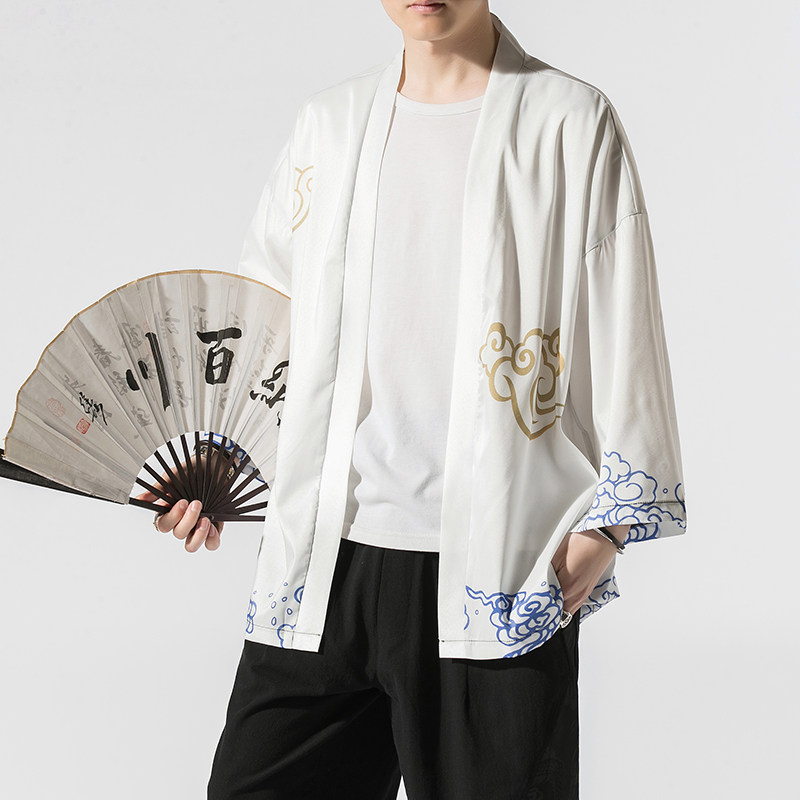 夏季新款风 仙鹤 柳楊 汉服服开衫披风男DSA008-1K07p40图片