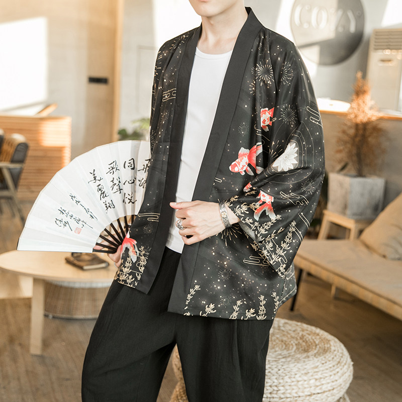 2025夏季新款风天鹅墨龙汉服开衫披风男DSA008-1K03P40,男装民族服装,电商A008-1