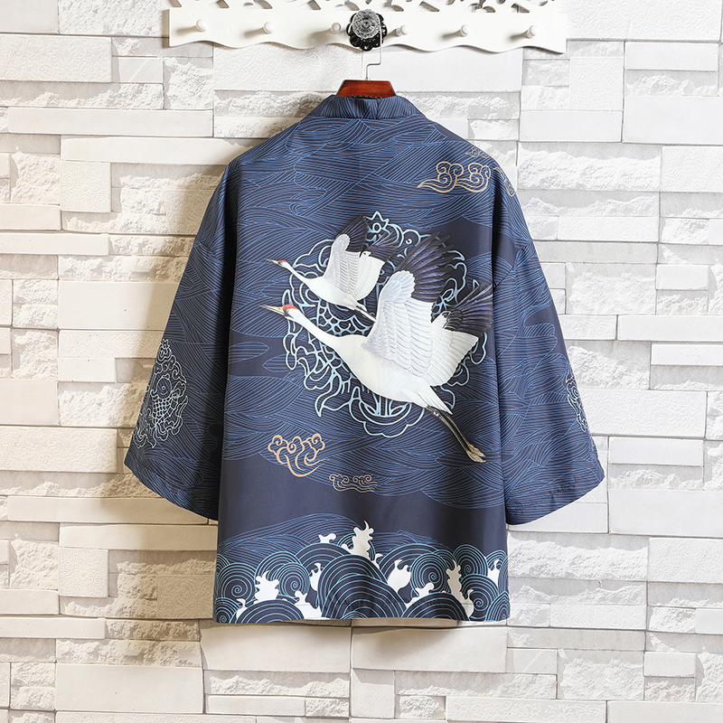 2025夏季风道袍男短袖汉服开衫汉服防晒衣DSA008-1K10P40，男装防晒衣，电商A008-1