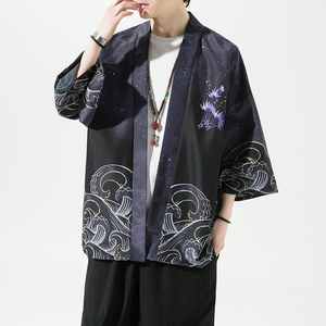夏季新款风 青叶 仙草汉服开衫披风男DS-A008-1-K037p40图片