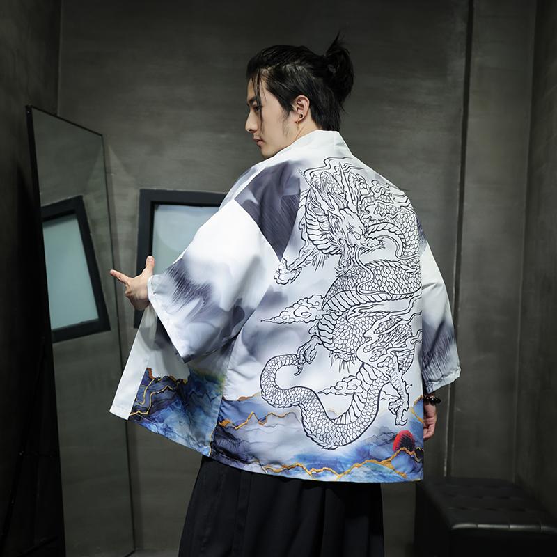 2025夏季新款风印花汉服风衣开衫披风男DSA008-1K86P40,男装风衣,电商A008-1