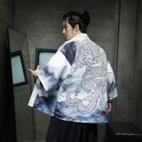 2025夏季新款风印花汉服风衣开衫披风男DSA008-1K86P40，男装风衣，电商A008-1